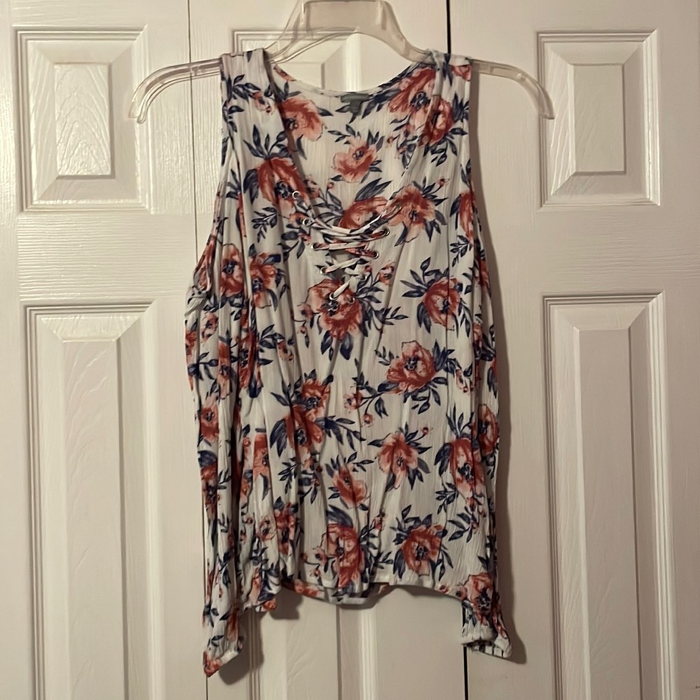 Flower Open Shoulder Long Sleeve